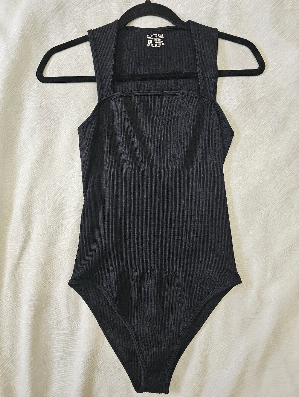 QQQ Ribbed One-Piece Bodysuit - Black NEW